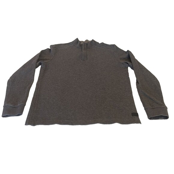 Hugo Boss Men’s Sz L 1/4 Zip Pullover Sweater Gray Cotton Casual Classic EUC - Picture 4 of 14